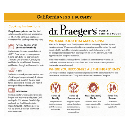 Dr. Praeger's California Veggie Burger 10oz