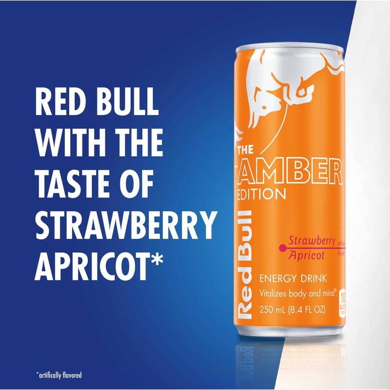 Red Bull Energy Drink The Amber Edition Strawberry Apricot 12oz Can
