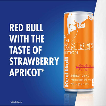 Red Bull Energy Drink The Amber Edition Strawberry Apricot 12oz Can