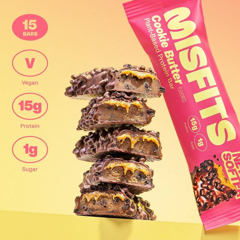 Misfits Plant-Based Cookie Butter Protein Bar Case 15 CT
