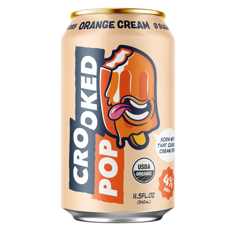 Crooked Pop Organic Orange Cream Hard Soda 8pk 12oz Can