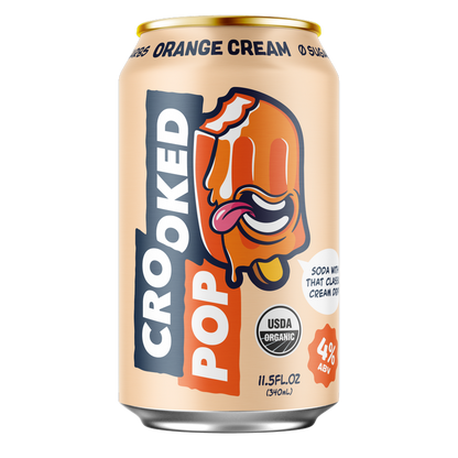Crooked Pop Organic Orange Cream Hard Soda 8pk 12oz Can