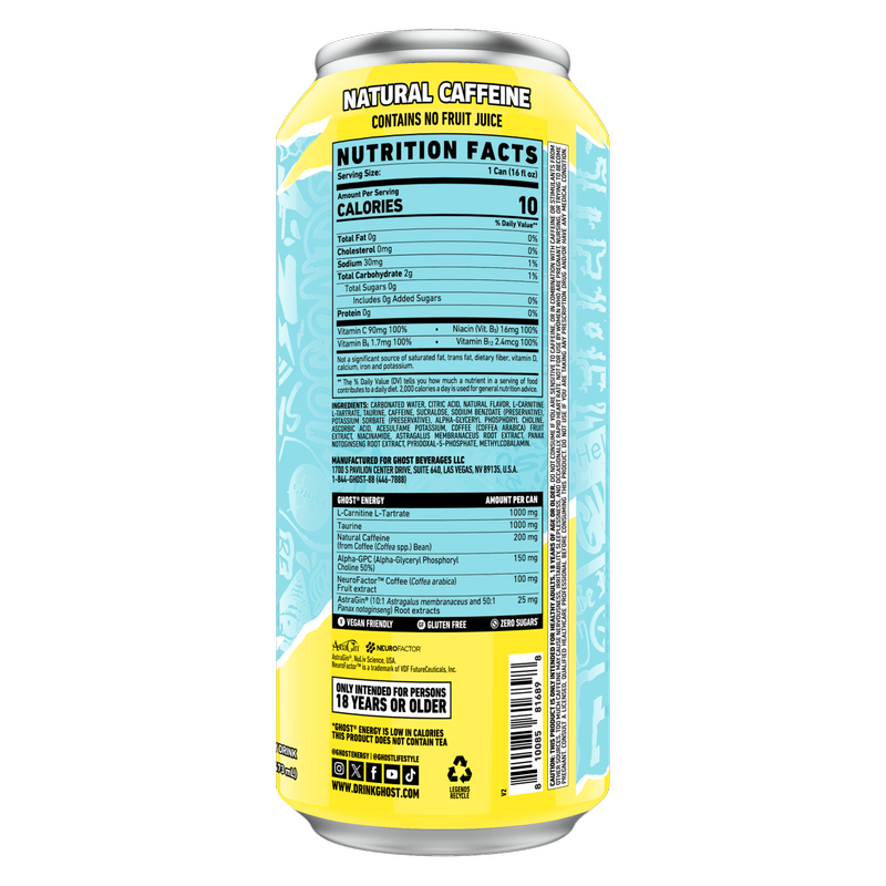 GHOST ENERGY Iced Tea Lemonade 16oz Can
