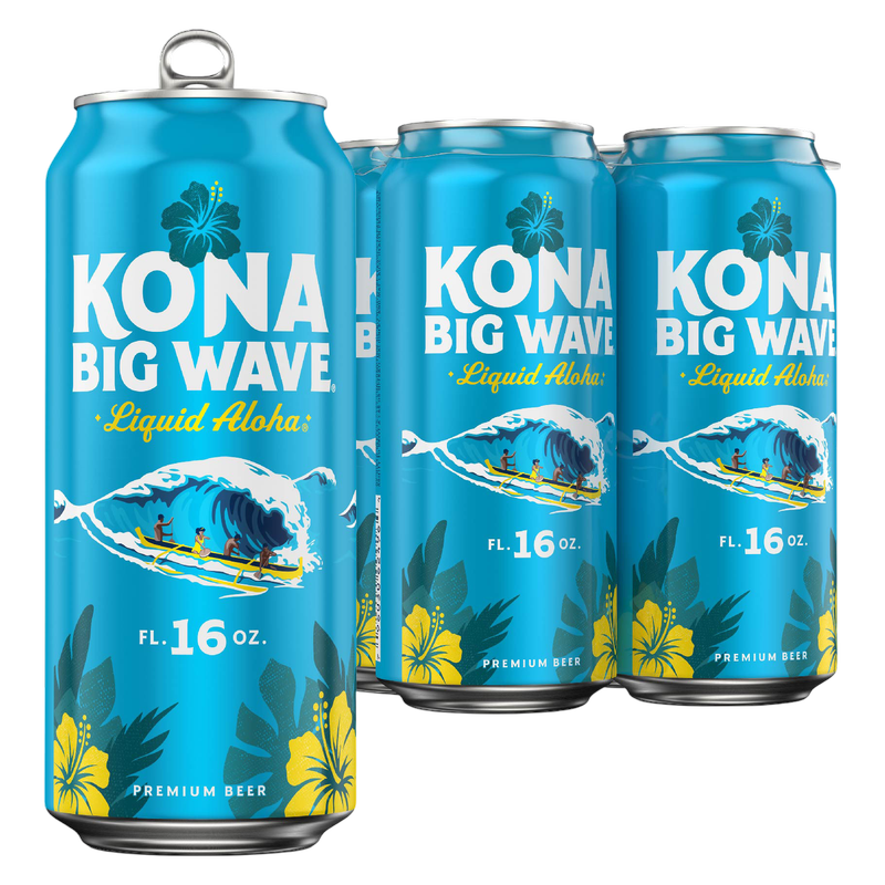 Kona Big Wave Premium Beer 4pk 16oz Cans 4.4% ABV