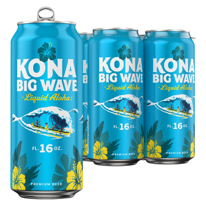 Kona Big Wave Premium Beer 4pk 16oz Cans 4.4% ABV