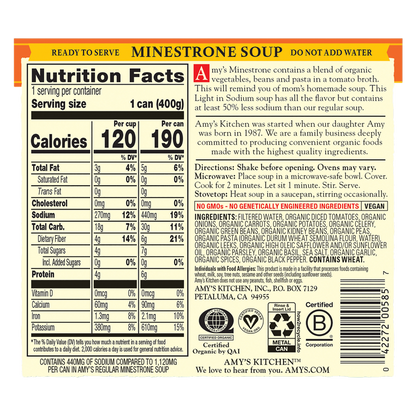 Amy's Organic Minestrone Soup 14.1oz