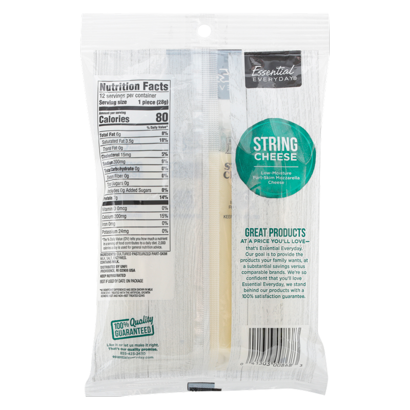 Essential Everyday Part-Skim Mozzarella String Cheese Individually Wrapped 12ct/12oz