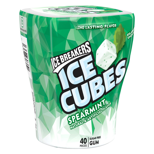 Ice Breakers Ice Cubes Spearmint Sugarfree Chewing Gum 40ct