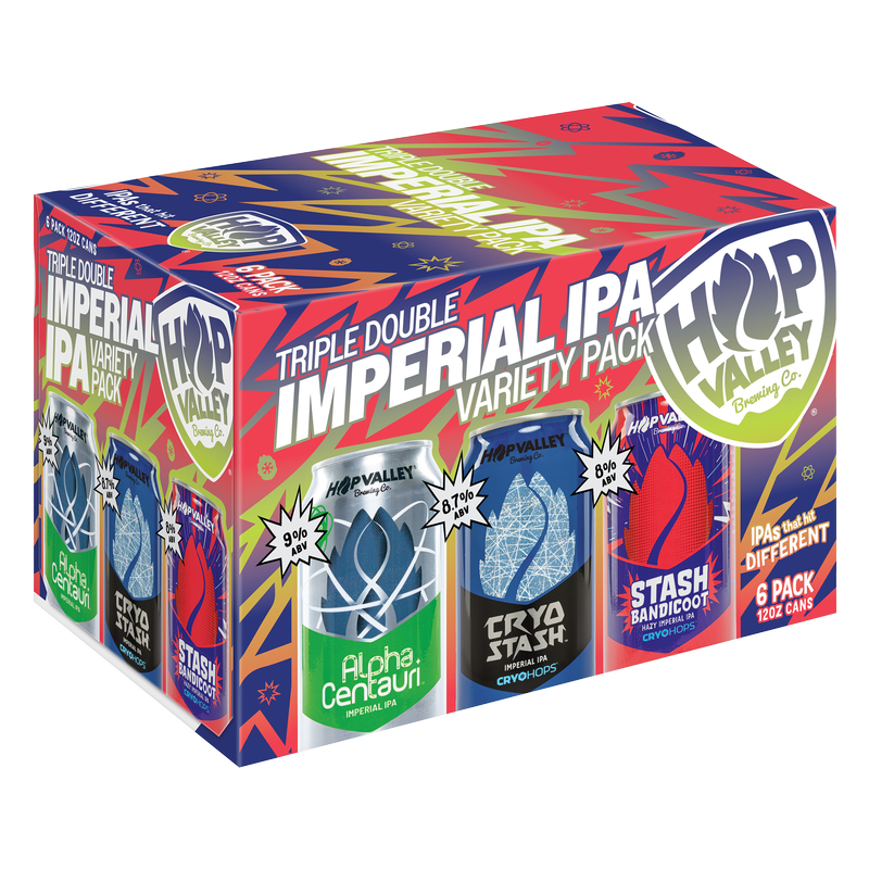 Hop Valley Triple Double Imperial IPA Variety Pack 6pk 12oz Can 9% ABV