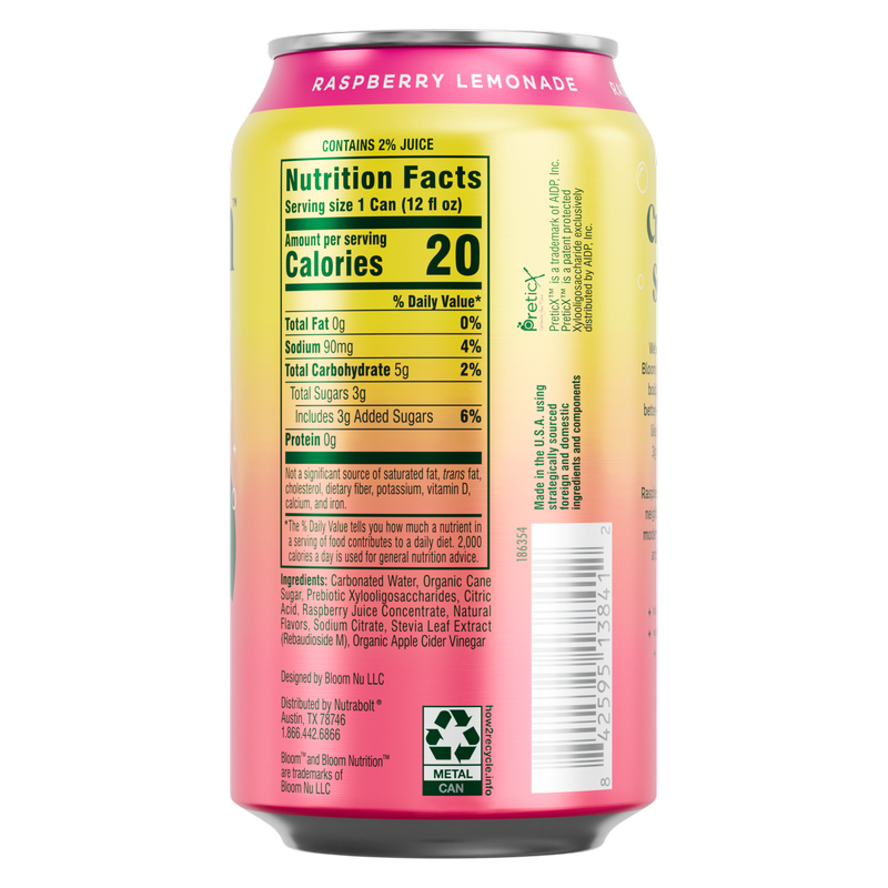 Bloom Pop Raspberry Lemonade 12oz Can