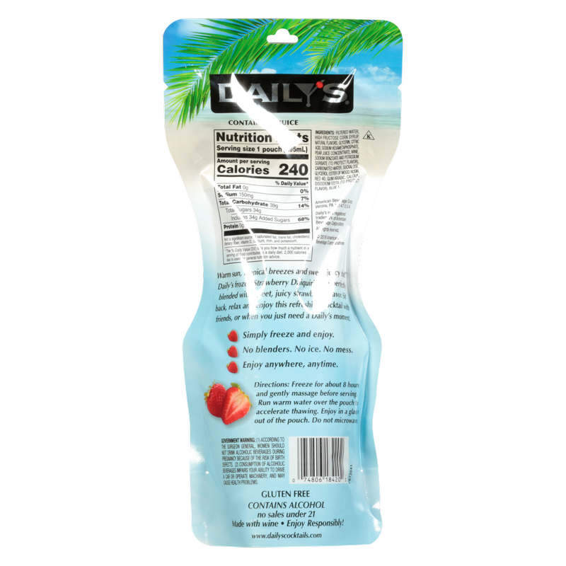 Daily's Strawberry Daiquiri Single 10oz Pouch 5% ABV