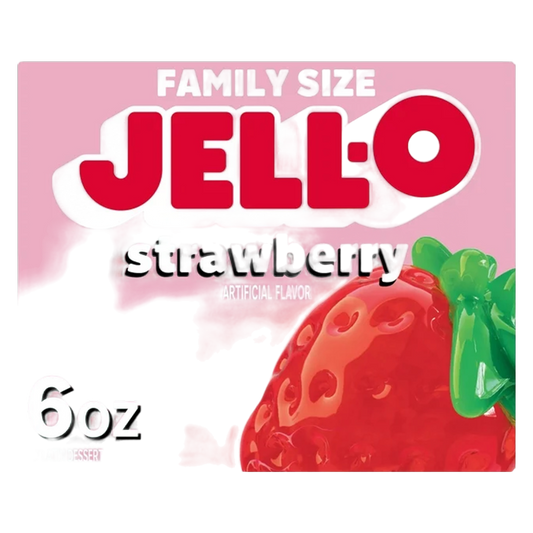 Jell-O Strawberry Artificially Flavored Gelatin Dessert Mix, Family Size, 6 oz Box