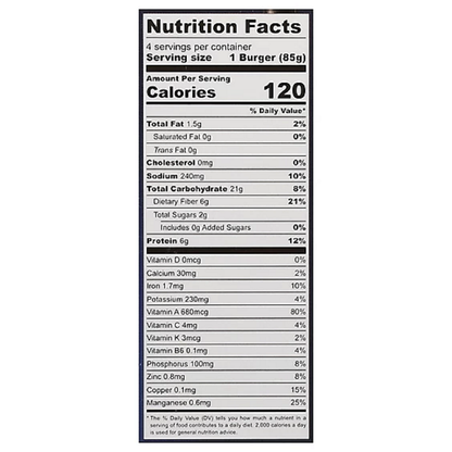 Actual Veggies Black Bean Veggie Burger 4ct