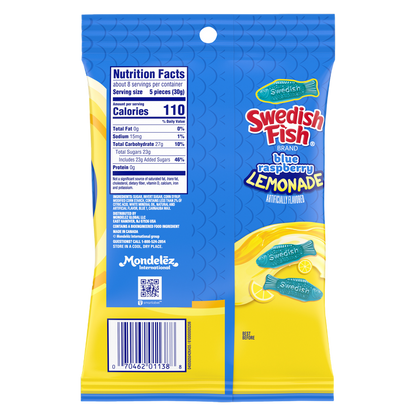Swedish Fish Blue Raspberry Lemonade Soft & Chewy Candy, 8.04oz