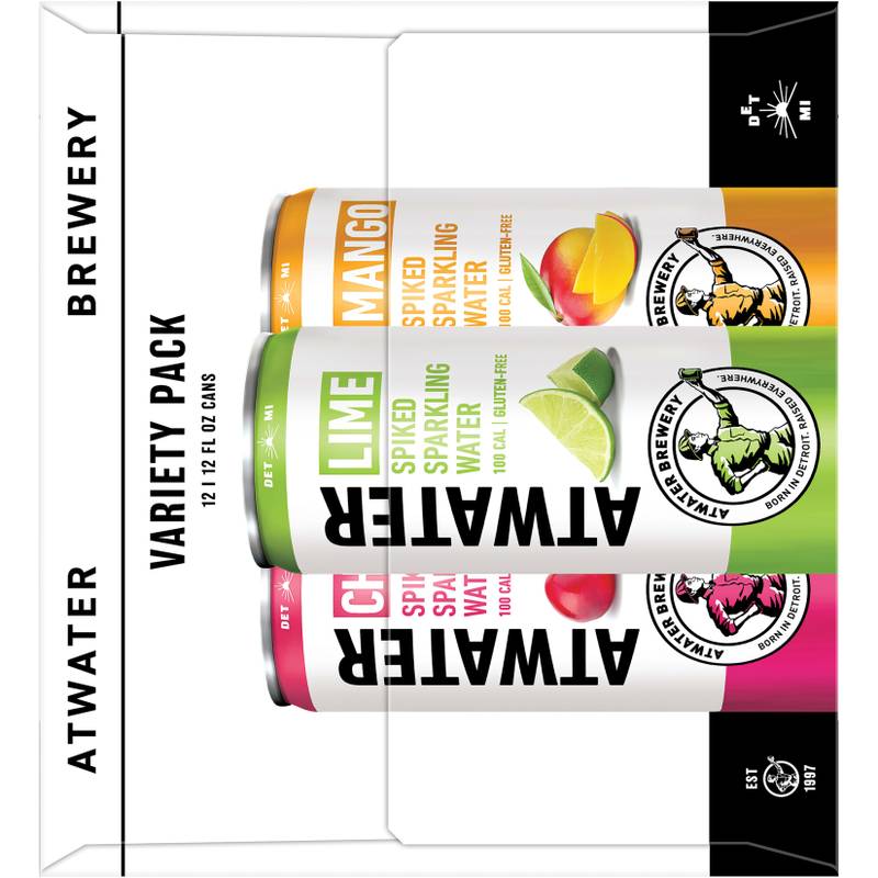 Atwater Spiked Seltzer Variety 12pk 12oz Sleek Can 5.0% ABV