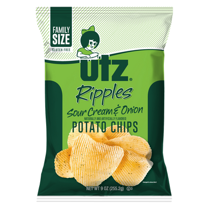 Utz Potato Chips Ripples Sour Cream & Onion 9oz