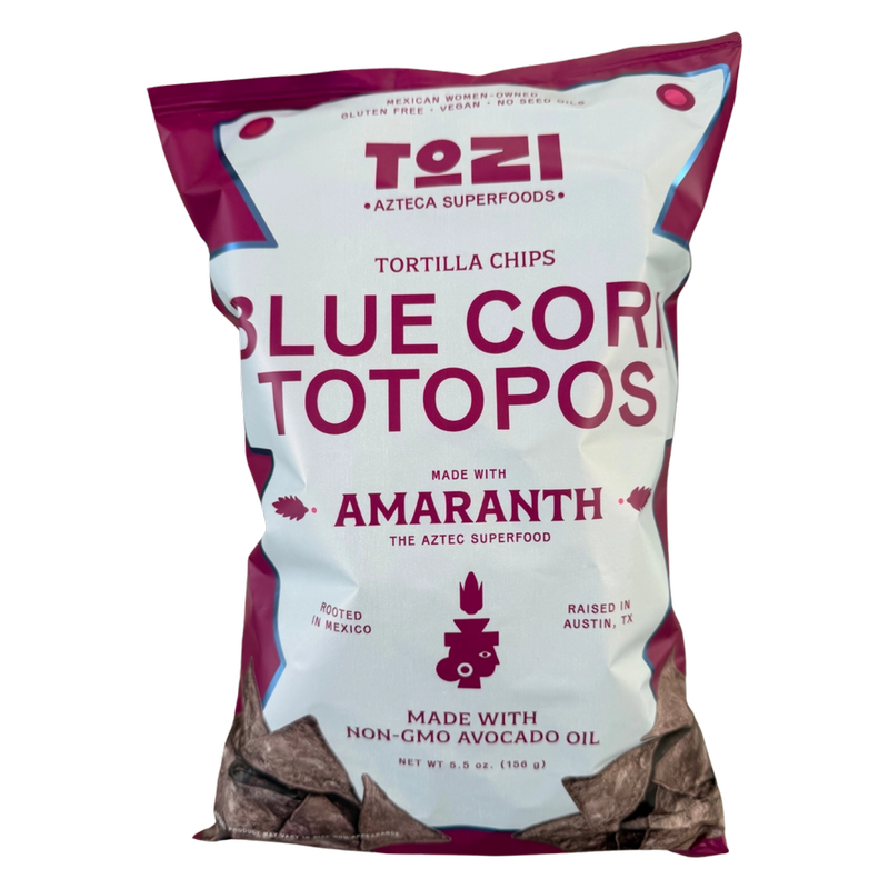 Tozi Blue Corn & Amaranth Totopos (Tortilla Chips), 5.5 oz