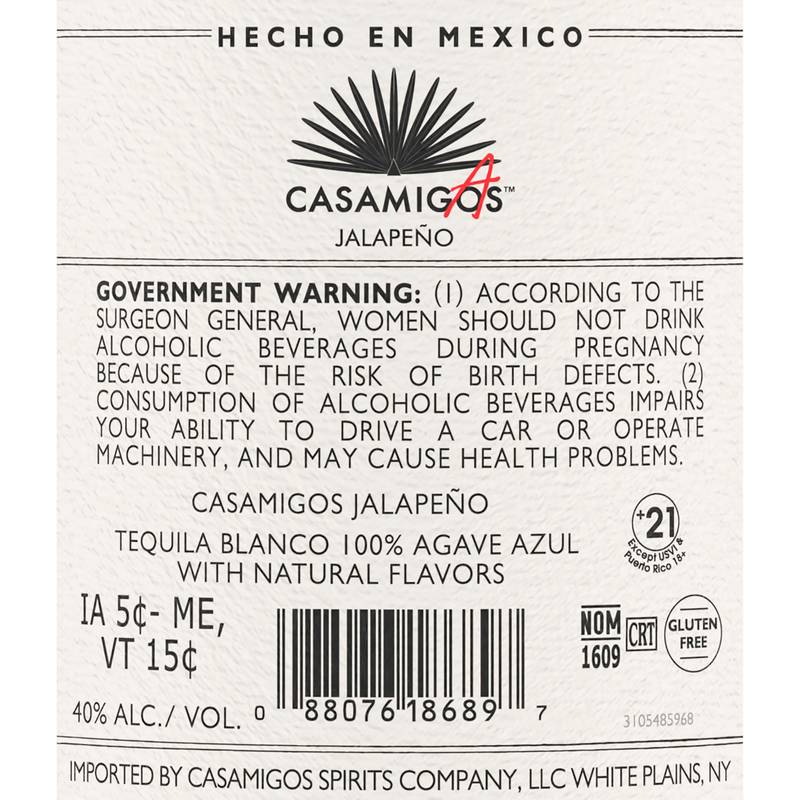 Casamigos Jalapeno Tequila 1L