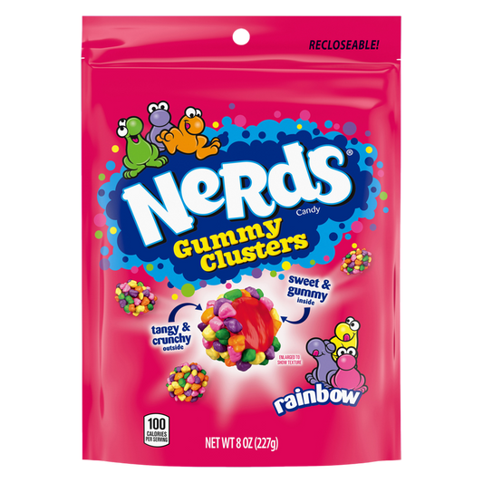 NERDS Gummy Clusters, Candy, Rainbow, Crunchy and Gummy, 8 oz