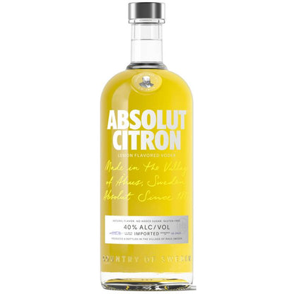 Absolut Citron Flavored Vodka 1L (80 Proof)
