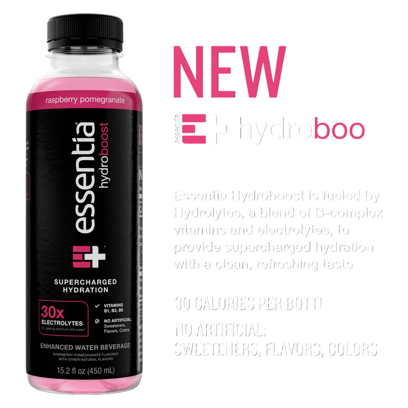 Essentia Hydroboost Raspberry Pomegranate 12pk 15.2oz Bottle- XL