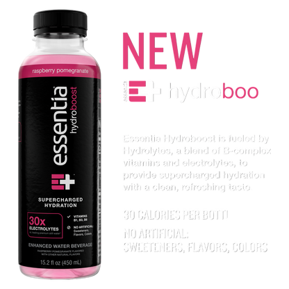 Essentia Hydroboost Raspberry Pomegranate 12pk 15.2oz Bottle- XL