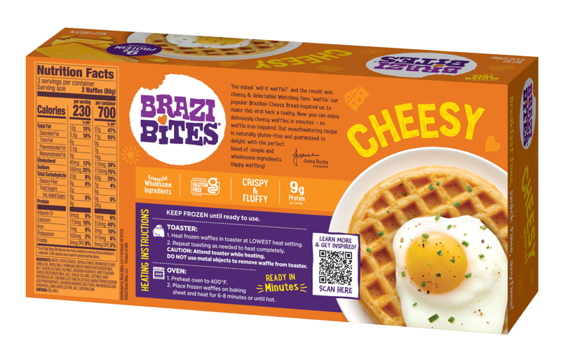 Brazi Bites Cheesy Gluten Free Waffles, 6ct