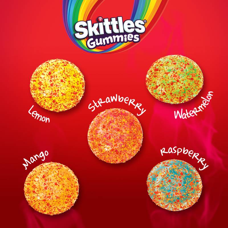 SKITTLES GUMMIES Fuego Sweet and Spicy Gummy Candy, 5.8 Oz Bag