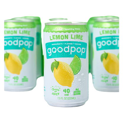 GoodPop Lemon Lime Juice & Bubbly Water 6pk 7.5oz Mini Can