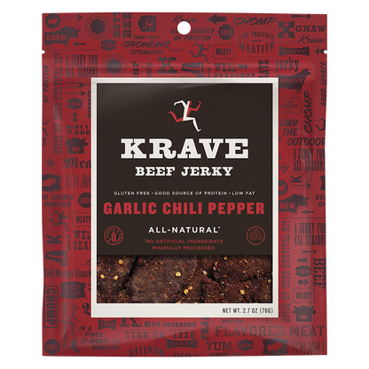Krave Beef Jerky Garlic Chili Pepper 2.7oz
