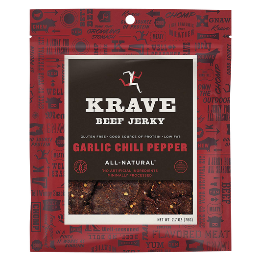 Krave Beef Jerky Garlic Chili Pepper 2.7oz