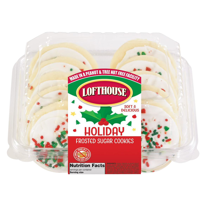 Lofthouse Holiday White Frosted Sugar Cookies 13.5oz Tray