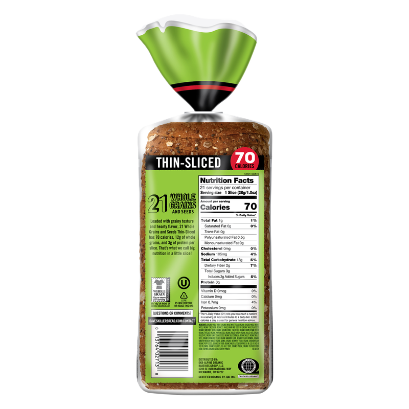 Dave's Killer Bread 21 Whole Grains & Seeds Thin Sliced - 20.5oz