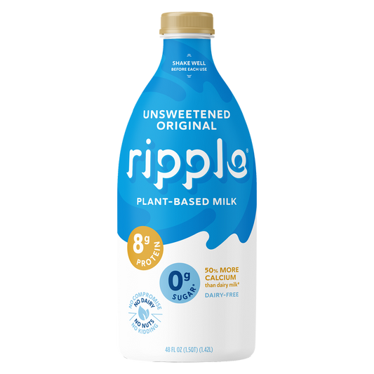 Ripple Unsweetened Original Plant-Based Milk 48oz Btl