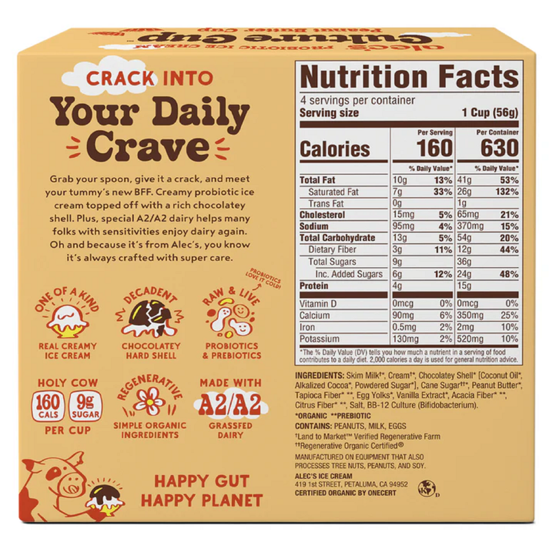 Alec's Peanut Butter Ice Cream Culture Cup 4ct