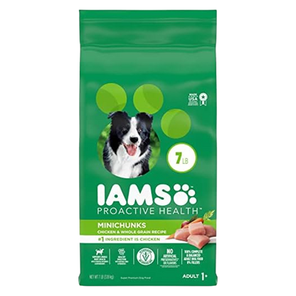 IAMS Proactive Health Minichunks Chicken and Whole Grain Recipe Dry Dog Food, 7 lb Bag