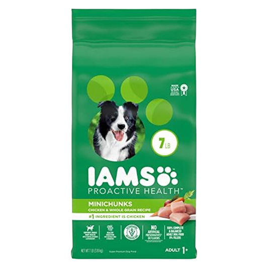IAMS Proactive Health Minichunks Chicken and Whole Grain Recipe Dry Dog Food, 7 lb Bag