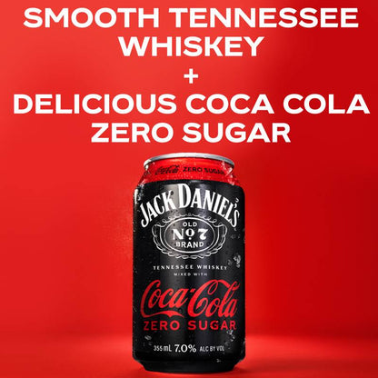 Jack Daniel's & Coke Zero 4pk 355ml Can 7% ABV