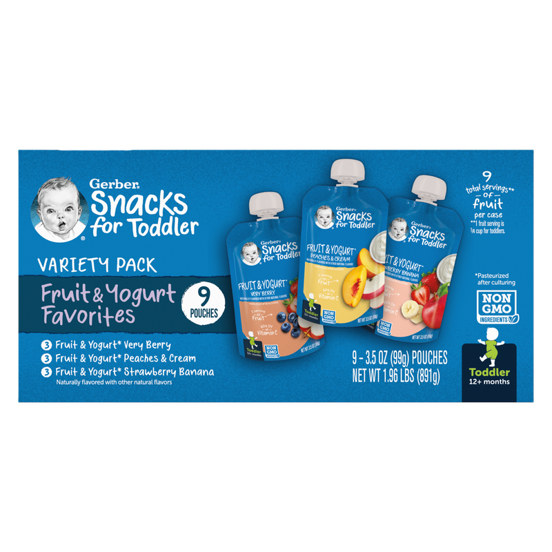 Gerber Fruit & Yogurt Pouches 9ct Variety Pack