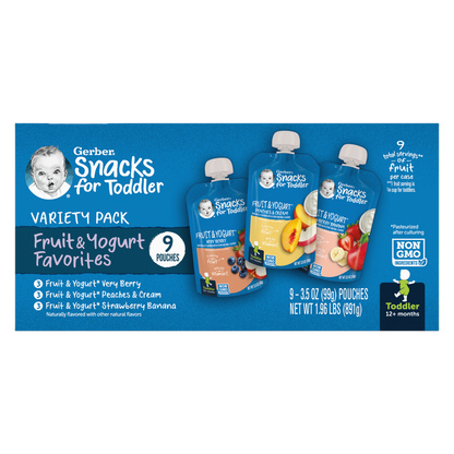 Gerber Fruit & Yogurt Pouches 9ct Variety Pack
