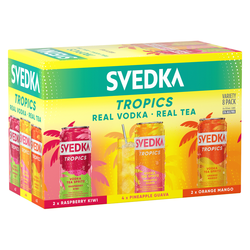 SVEDKA Tropics Vodka Tea Spritz Variety 8 pk 355ml Can 5% ABV