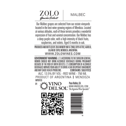 Zolo Gaucho Select Malbec 750ml