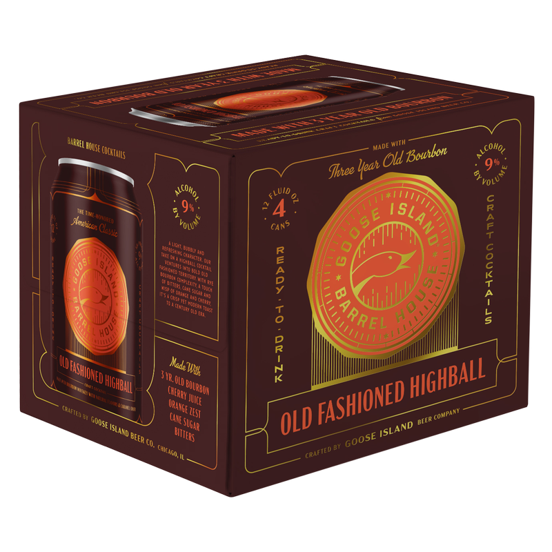 Goose Island Barrel House Old Fashioned Highball 4pk 12oz Cans 9.0% ABV