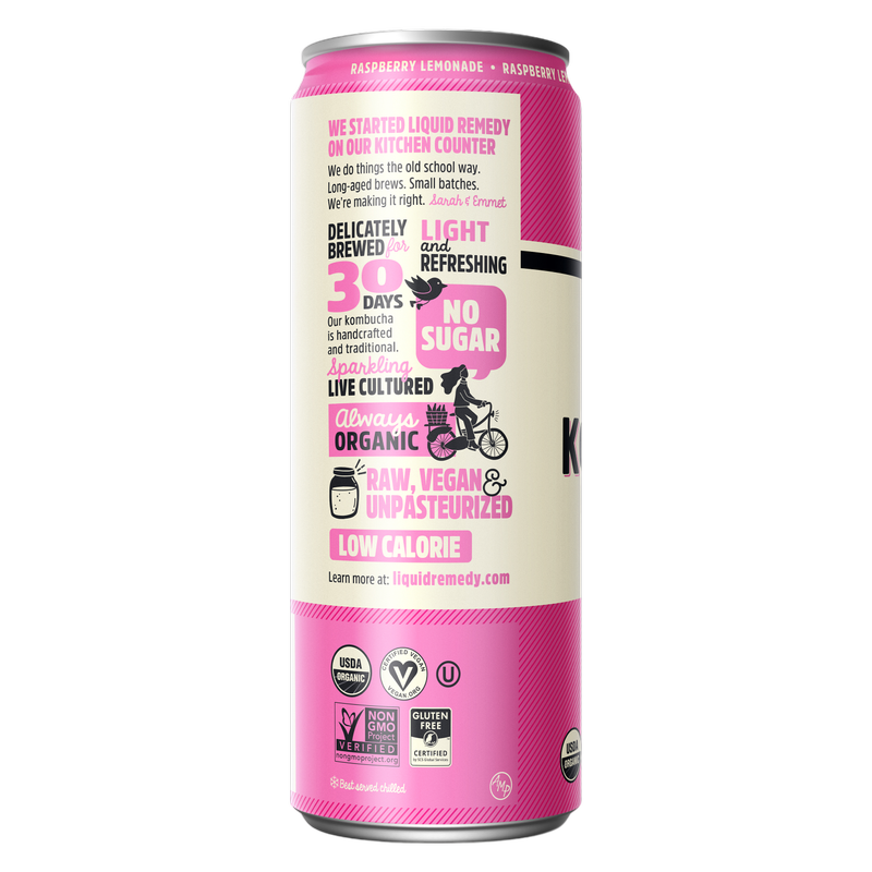 Liquid Remedy Kombucha Raspberry Lemonade 12oz Can