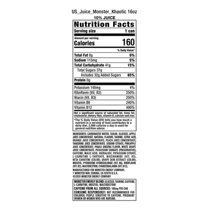 Monster Energy Juice Khaotic 16oz
