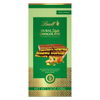 Lindt Dubai Style Milk Chocolate with Pistachio & Kadayif, 5.3 oz