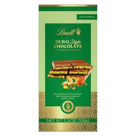 Lindt Dubai Style Milk Chocolate with Pistachio & Kadayif, 5.3 oz