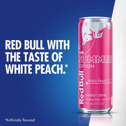Red Bull White Peach The Summer Edition Energy Drink 12oz Can