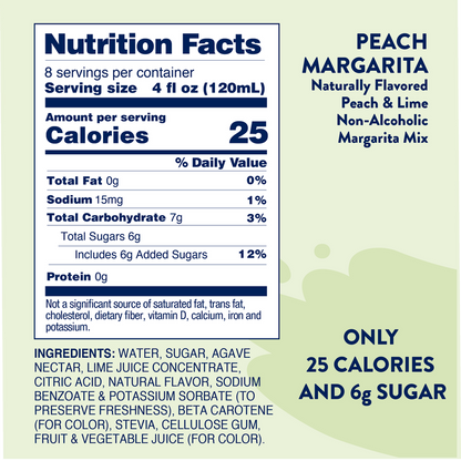 Jordan's Skinny Mixes Naturally Sweetened Peach Margarita 32oz Btl