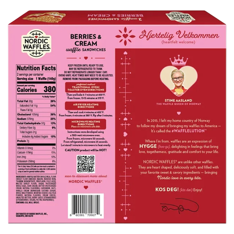 Nordic Waffles Berries & Cream Waffle Sandwich 2ct